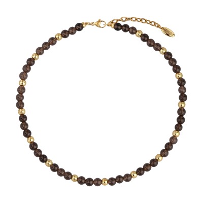 Чокер Терра (раухтопаз 6мм; покрытие золото) 40-45см, Есть комплект