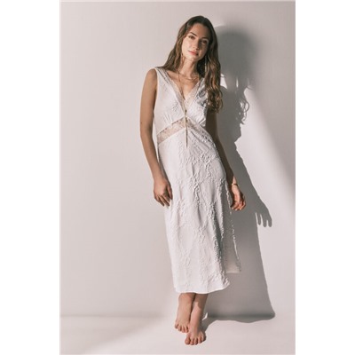 Camisón largo satén blanco