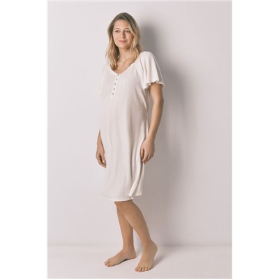 Camisón "maternity" blanco pointelle volante