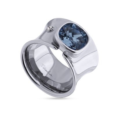 Кольцо Триумф (кристаллы SW джинс 10мм; покрытие родий), Есть комплект