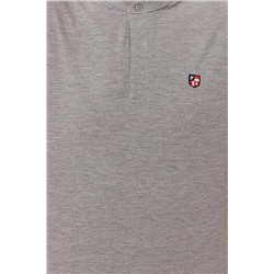 Erkek Gri Melanj Hakim Yaka Tişört