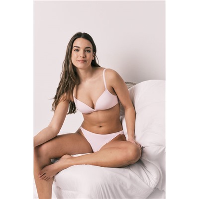 Sujetador triangular relleno encaje rosa CHARMING