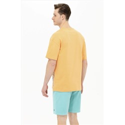 Erkek Kavun Oversize Bisiklet Yaka Tişört