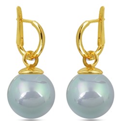 Серьги (Майорка 14мм голубая; покрытие золото), Есть комплект