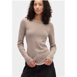 Waffle-Knit Crewneck T-Shirt