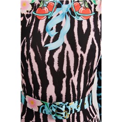 Vestido slim corto cebra