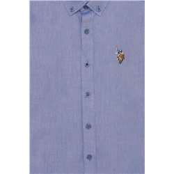 Erkek Çocuk Koyu Mavi Uzun Kollu Basic Gömlek