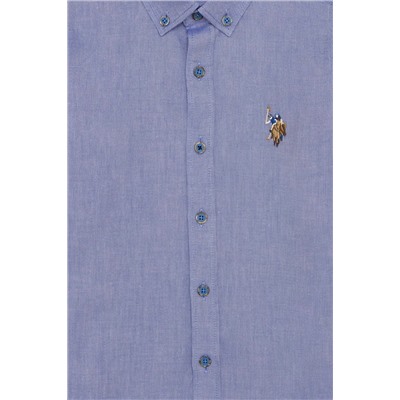 Erkek Çocuk Koyu Mavi Uzun Kollu Basic Gömlek