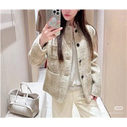 Женский твидовый пиджак с воротником-стойкой   Lor*o Pian*a