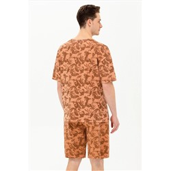 Erkek Pudra Comfort Bisiklet Yaka Tişört