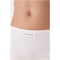 Braga boxer sin costuras canalé blanca