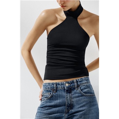 POLYAMIDE HALTER TOP