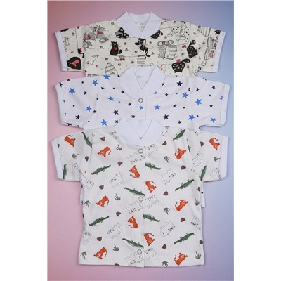 Набор, кофточки ясельные короткий рукав 2+1 в ассортименте 3 шт. арт. НБКФ-КР/ассортимент