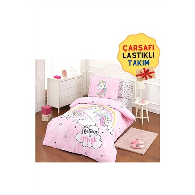 Özdilek Unicorn Tek Kişilik Ranforce Nevresim Takımı - Pembe