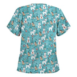 UA Antarctic Christmas Amazing Aqua Scrub Top