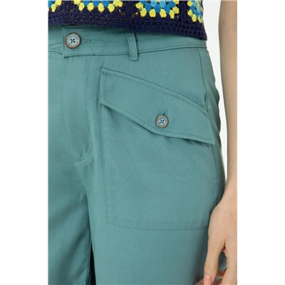 Kadın Mint Dokuma Şort