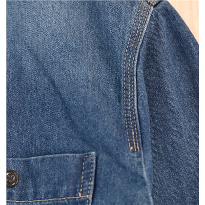 Свободная повседневная рубашка с длинным рукавом из хлопка и льняной смеси