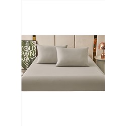 КПБ полукомплект простыня на резинке Борт 25 + 2 наволочки 50*70 серый НАТАЛИ #1025878