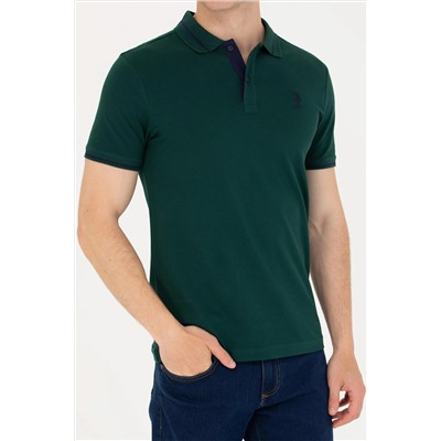 Erkek Koyu Yeşil Basic Polo Yaka Tişört