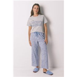 Pijama capri algodón Mickey gris