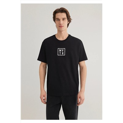 Mavi MVTR Baskılı Siyah Tişört Loose Fit / Bol Rahat Kesim 0612004-900