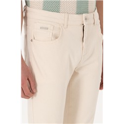 Erkek Ekru Jean Pantolon