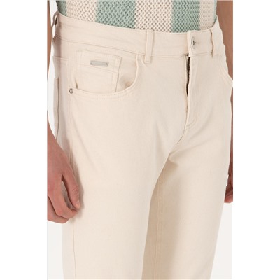 Erkek Ekru Jean Pantolon