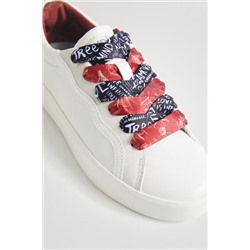 Sneakers cordones doble estampado