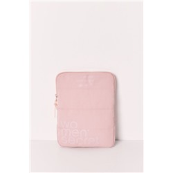 Funda tablet acolchada rosa logo