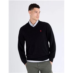 SOLID V-NECK SWEATER