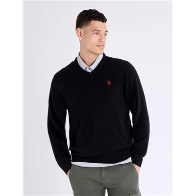 SOLID V-NECK SWEATER