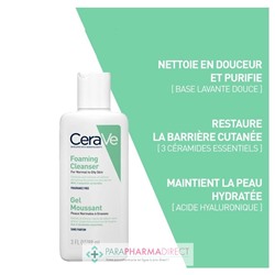 Cerave Gel Moussant - Peaux Normales à Grasses 88ml Format Voyage