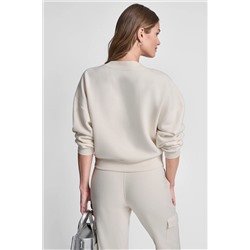 METALLIC BUBBLE LOGO V-NECK PULLOVER