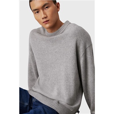 Мужской свободный пуловер плотной вязки СК