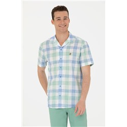 Erkek Saks Kısa Kollu Gömlek