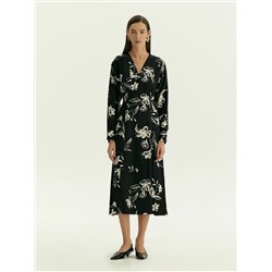Платье приталенного кроя с цветочным принтом из 100% вискозы, PL1647/paluma