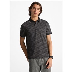 Greenwich Signature Logo Print Cotton Polo Shirt