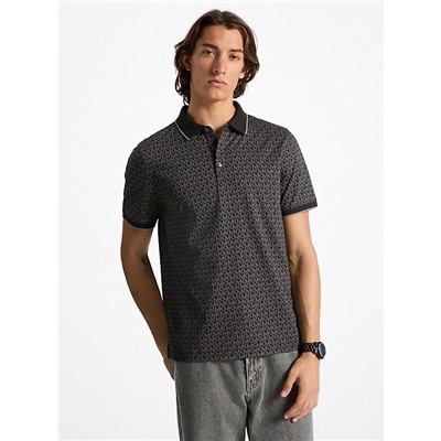 Greenwich Signature Logo Print Cotton Polo Shirt