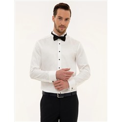 Ekru Slim Fit Smokin Gömlek