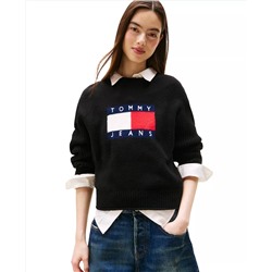 Tommy Jeans Women's Melange-Flag Crewneck Sweater