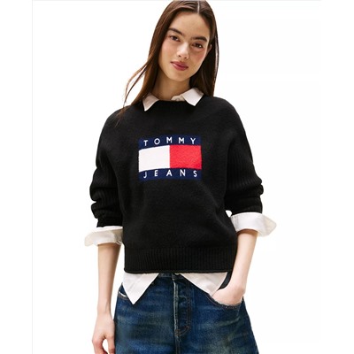 Tommy Jeans Women's Melange-Flag Crewneck Sweater
