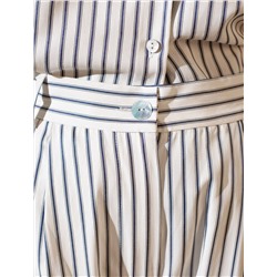 Брюки палаццо в полоску из легкого хлопкового поплина