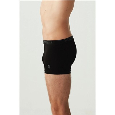 U.S. Polo Assn. Pamuklu & Likralı, 3'lü Paket, Polo Baskılı, Erkek Boxer Külot 80097