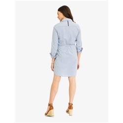 STRIPED MULTI-COLORED LOGO OXFORD DRESS