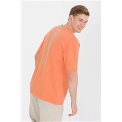 Erkek Kiremit Oversize Bisiklet Yaka Tişört