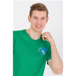 Erkek Yeşil Bisiklet Yaka Tişört