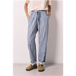 Pantalón largo viscosa estampado rayas