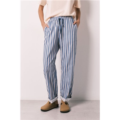 Pantalón largo viscosa estampado rayas