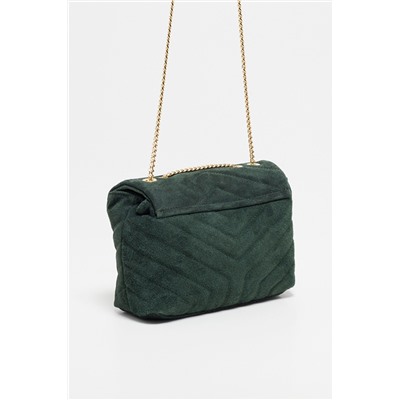 Bandolera de nobuk Mini Vivi Verde
