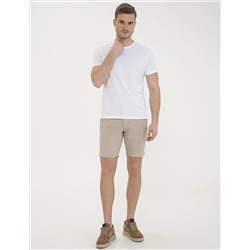Beyaz Slim Fit Bisiklet Yaka Basic Tişört